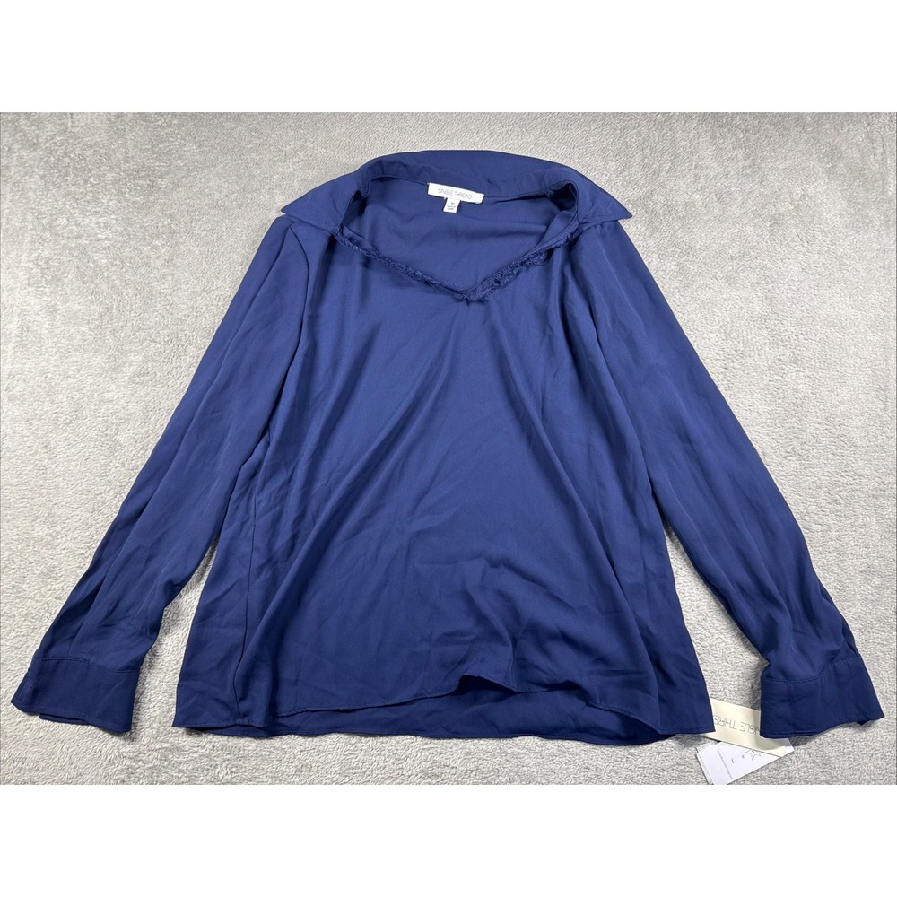 NWT Single Thread Women's Long Sleeve V-Neck‎ Shirt/Sweater Navy Size Medium